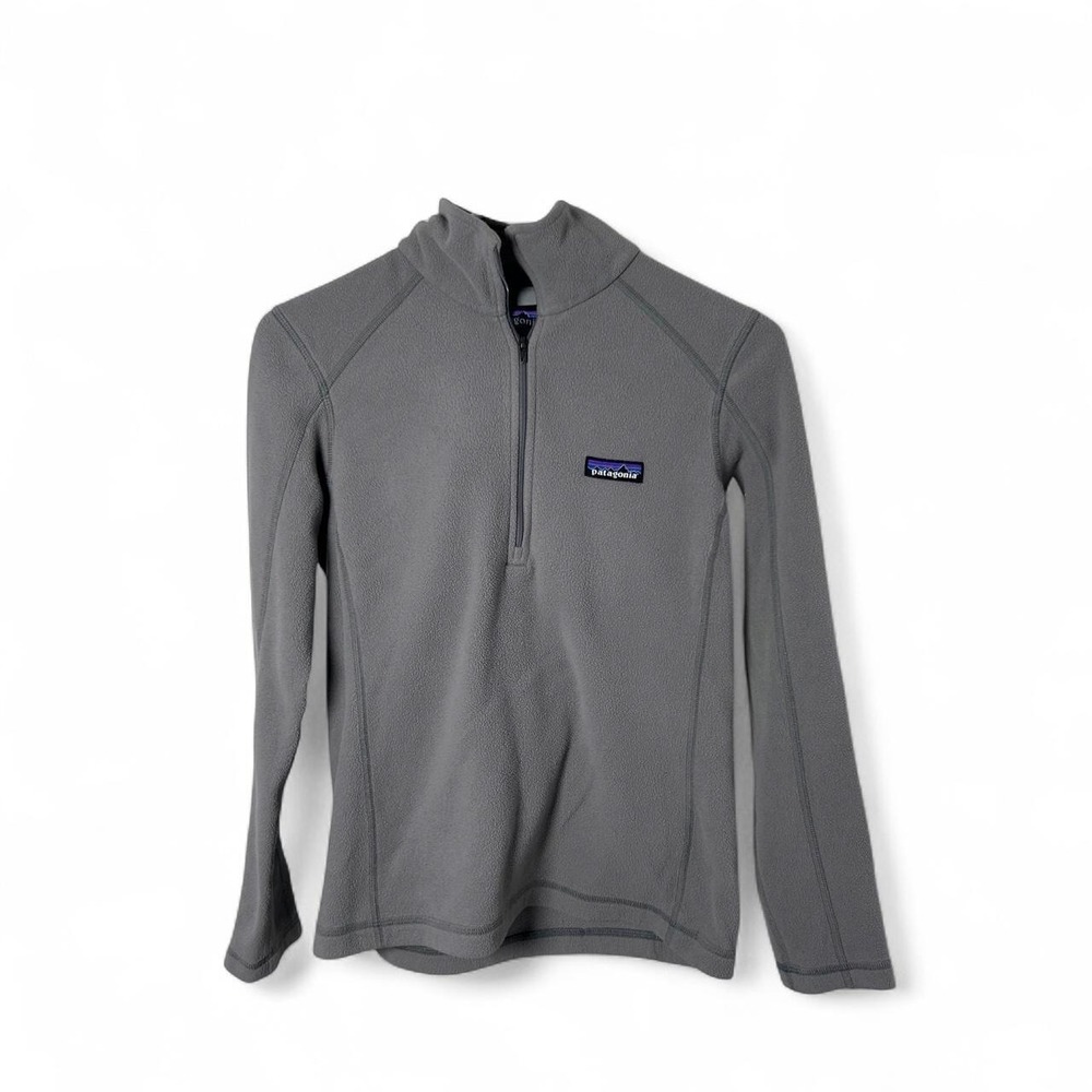 Patagonia fleece 1/4 Zip Pullover Gray Women's XS #outdoor #hiking